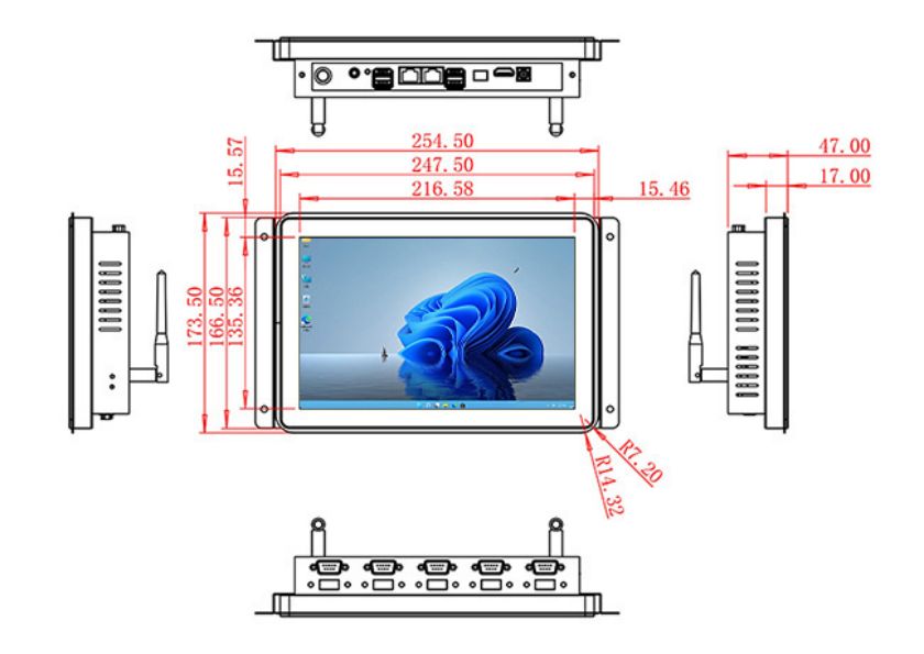 10.1 inch Flush mount industrial grade computer touch screen