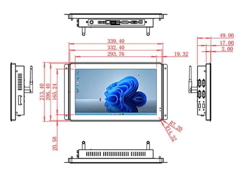 13.3 inch open frame computer touch screen cost