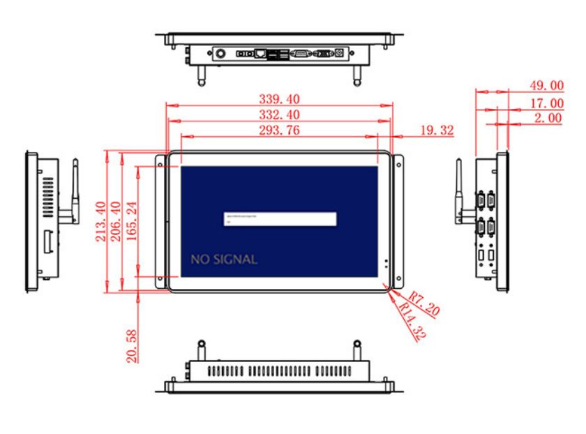 13.3 inch open frame industrial grade lcd monitor