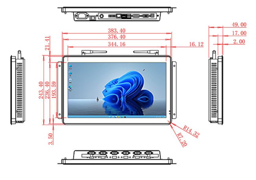 15.6 i15.6 inch Flush mount computer touch screen