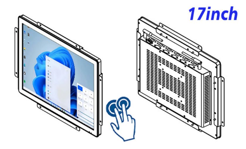 17 inch Flush mount industrial grade computer touch screen