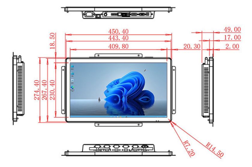 18.5 inch Embedded computer touch screen