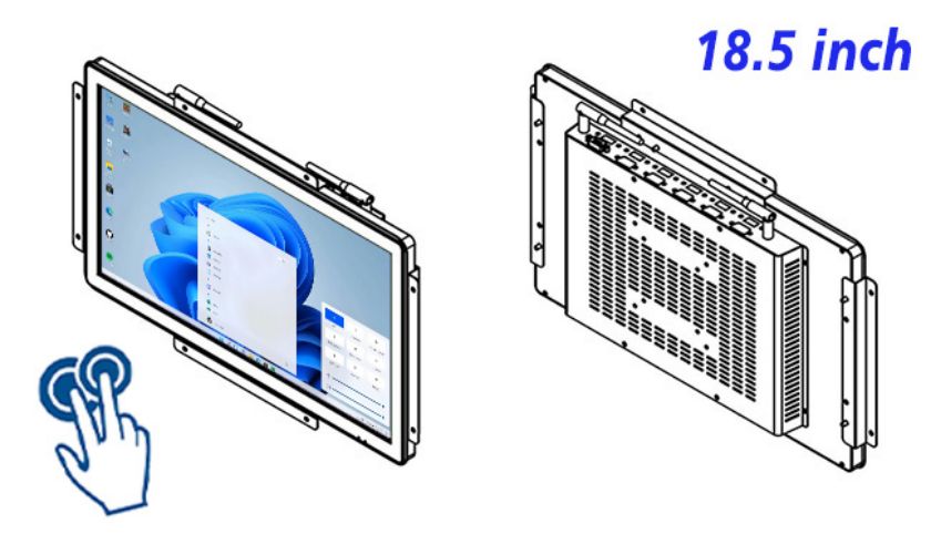 18.5 inch open frame industrial grade computer touch screen