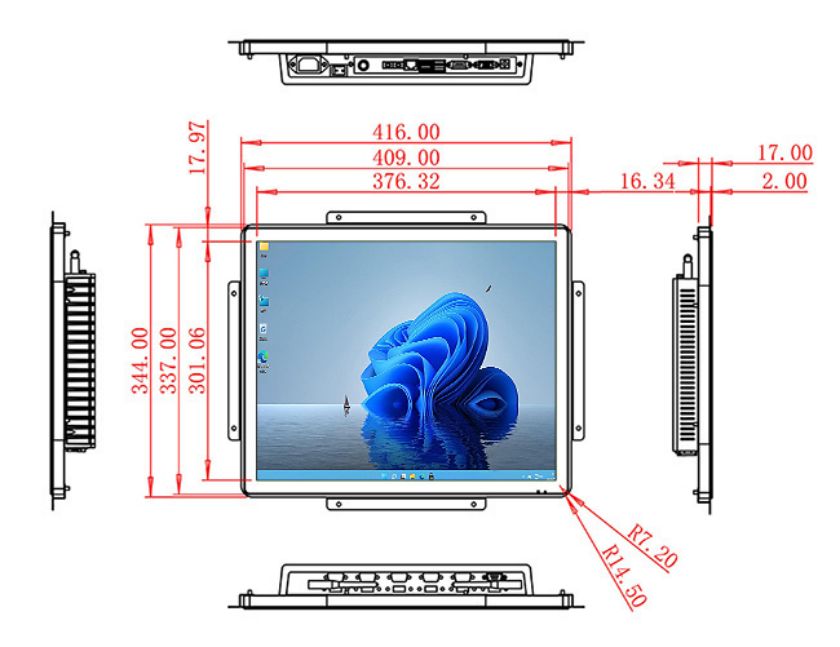 19 inch open frame computer touch screen