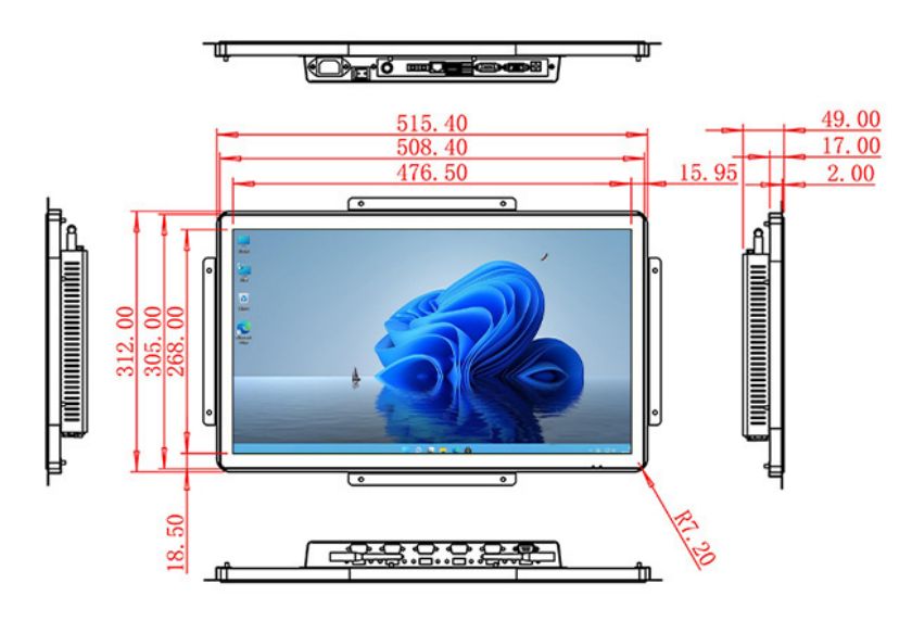 21.5 inch open frame computer touch screen cost