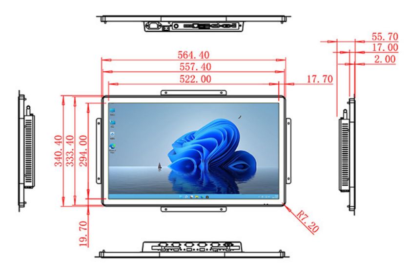 23.6 inch Embedded computer touch screen