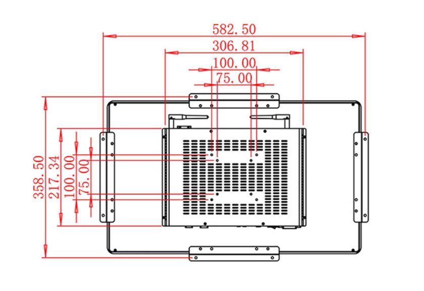 23.6 inch Flush mount computer touch screen