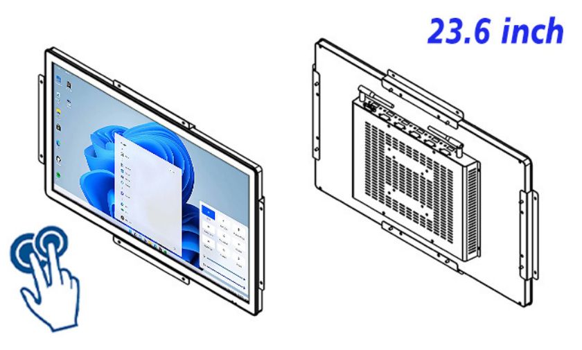 23.6 inch open frame industrial grade computer touch screen