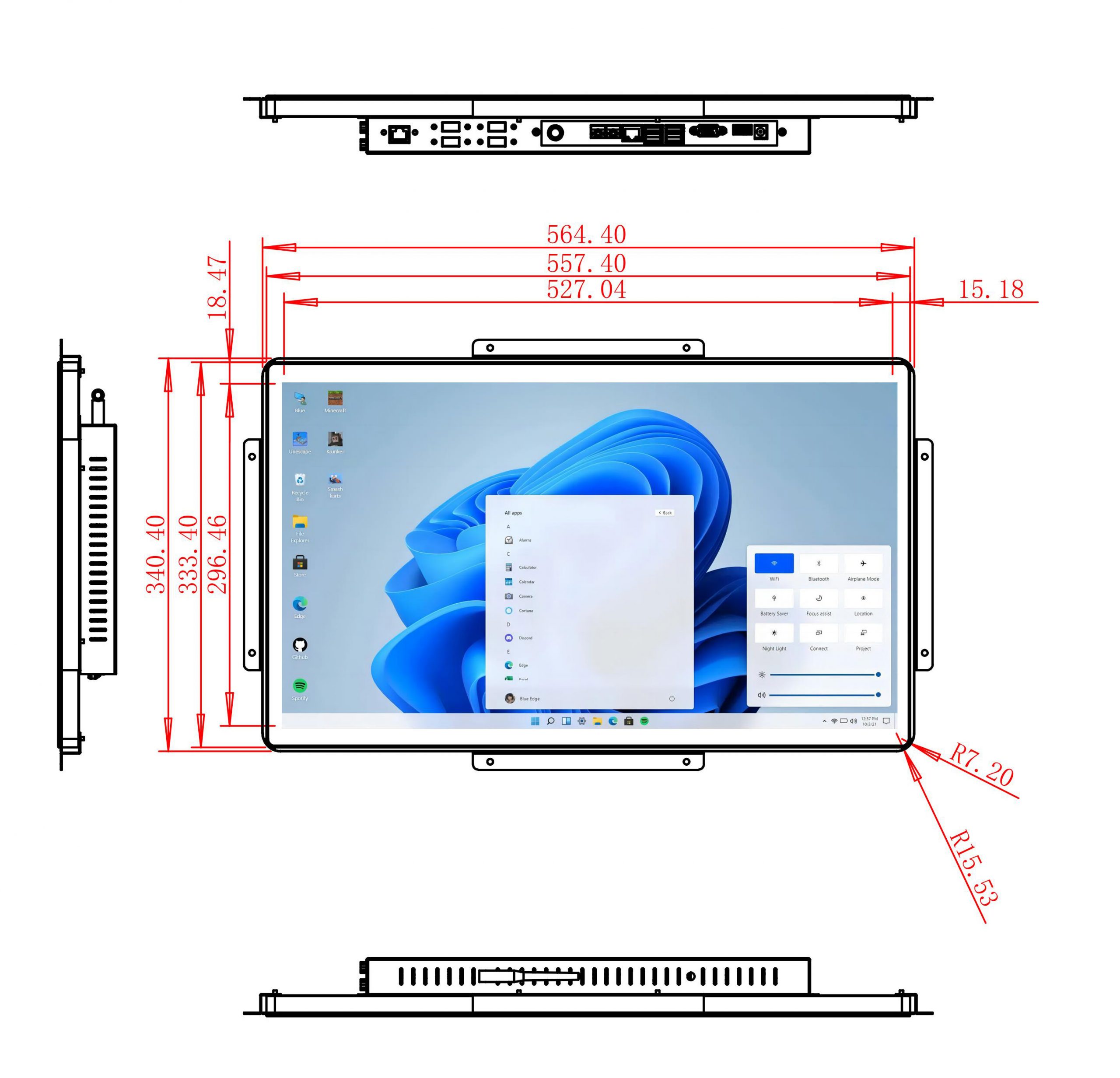 23.8 inch Embedded computer touch screen cost