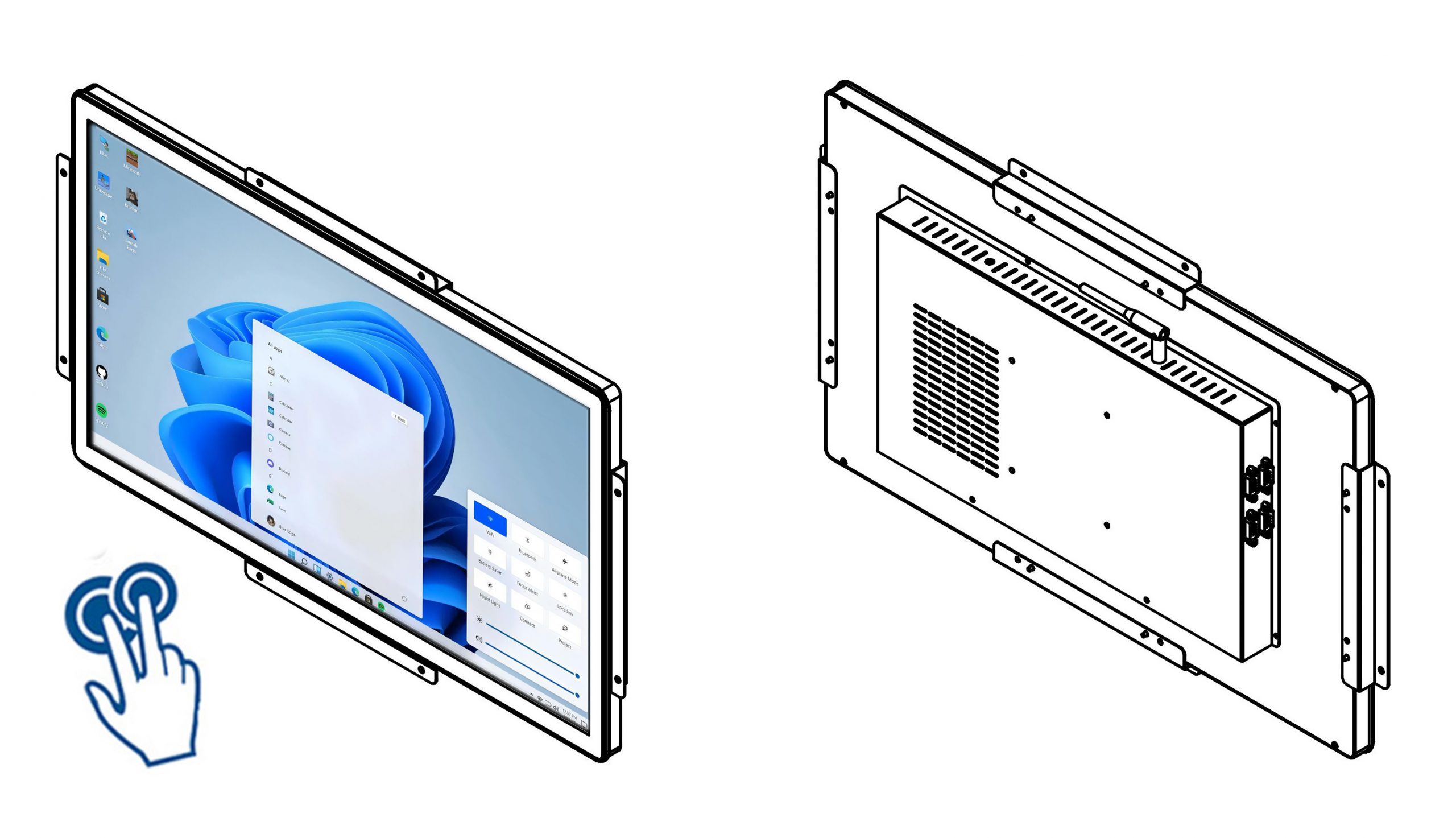 23.8 inch open frame computer touch screen cost