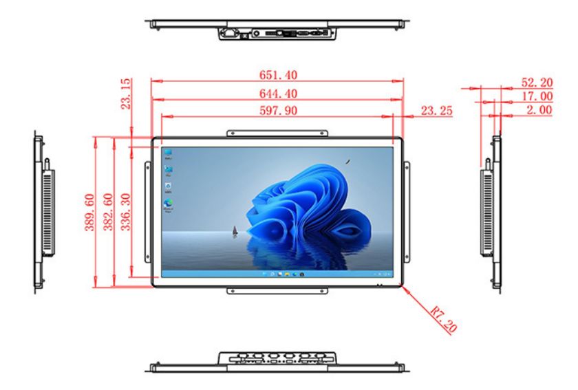 27 inch Embedded computer touch screen