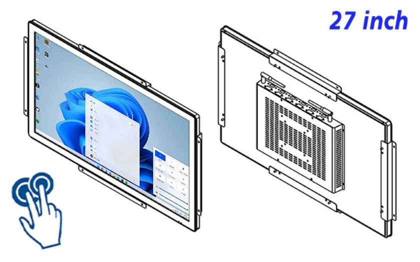 27 inch open frame industrial grade computer touch screen