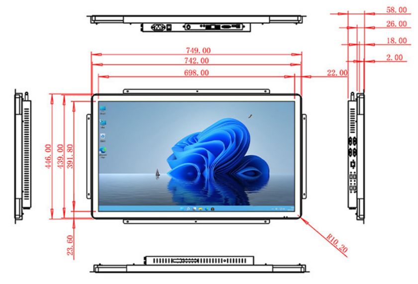 32 inch open frame computer touch screen factory