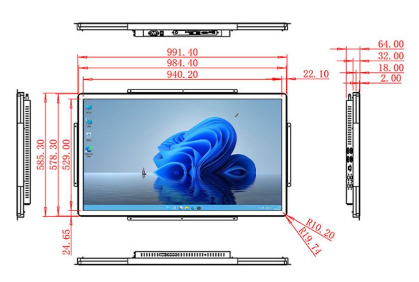 43 inch open frame computer touch screen