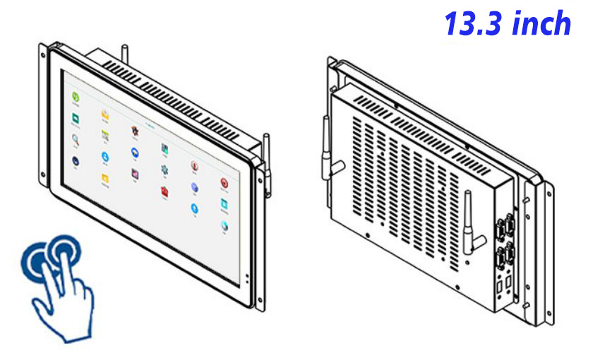 Flush mount Android touch LCD Display