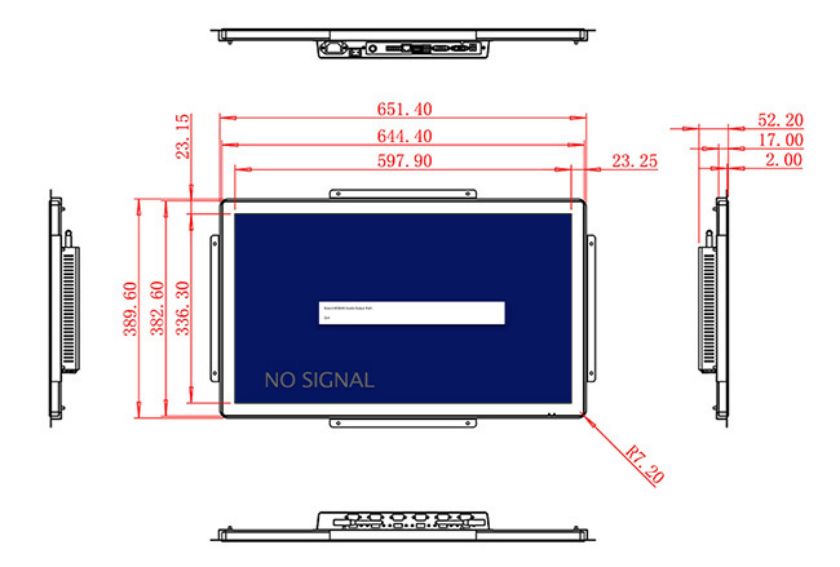 Flush mount industrial grade PCAP Touchscreen lcd monitor