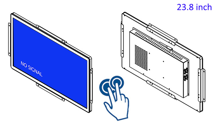 Flush mount industrial grade PCAP Touchscreen lcd monitor