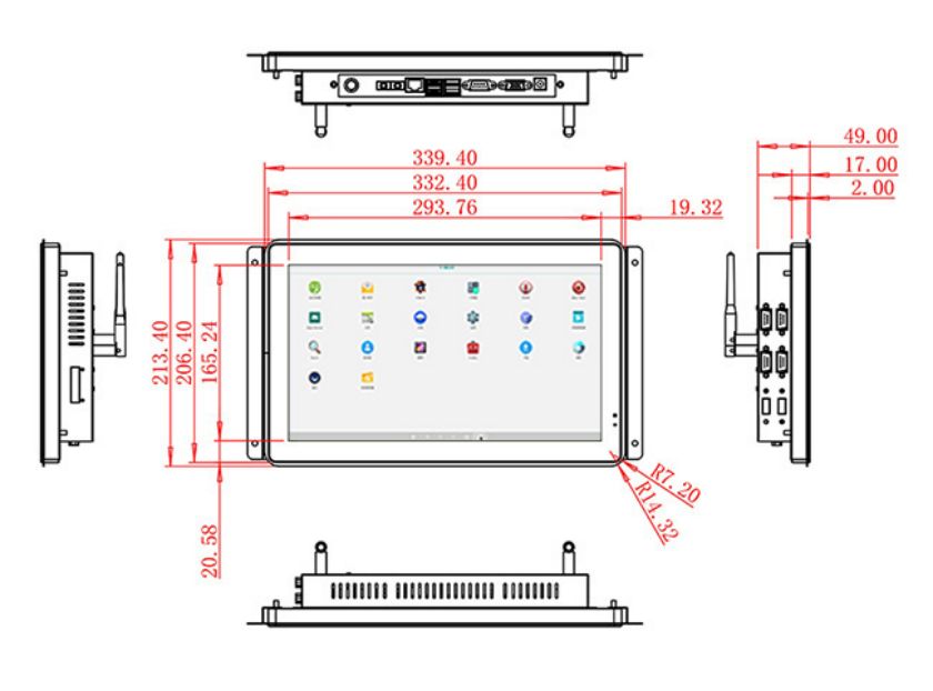 inch Flush mount industrial grade Android LCD Display