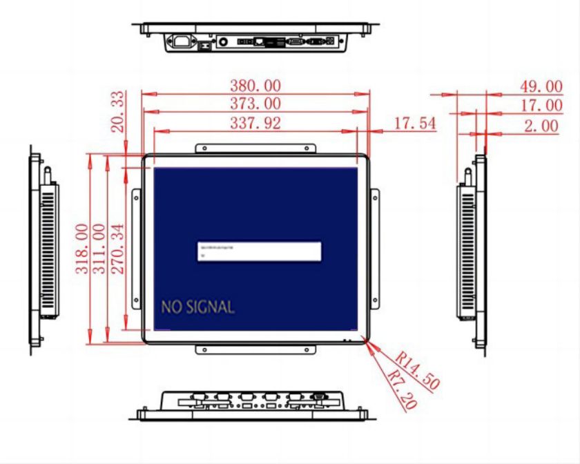 inch Flush mount lcd monitor