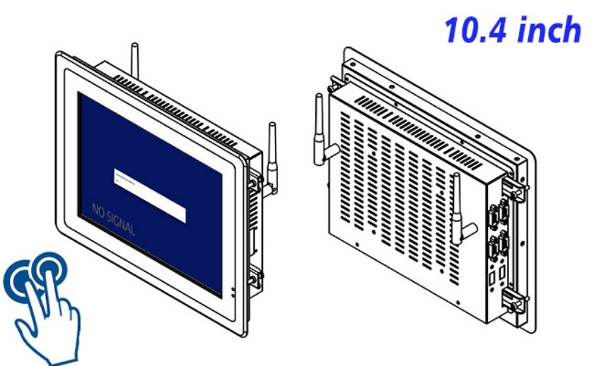 10.4 inch Flush mount PCAP touch lcd monitor