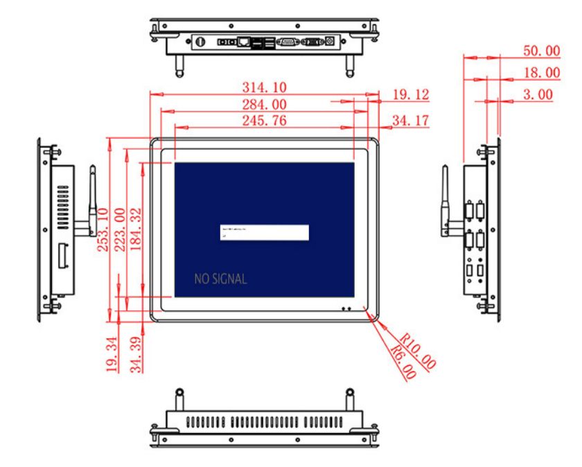 12.1 inch open frame PCAP touch lcd monitor factory