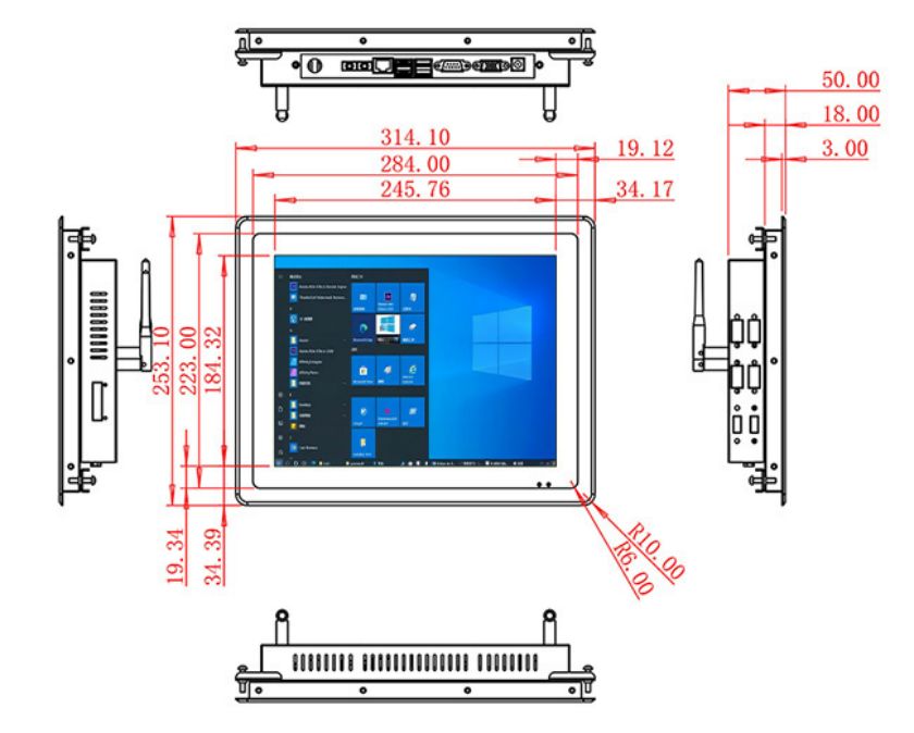 12.1 inch open frame computer screen