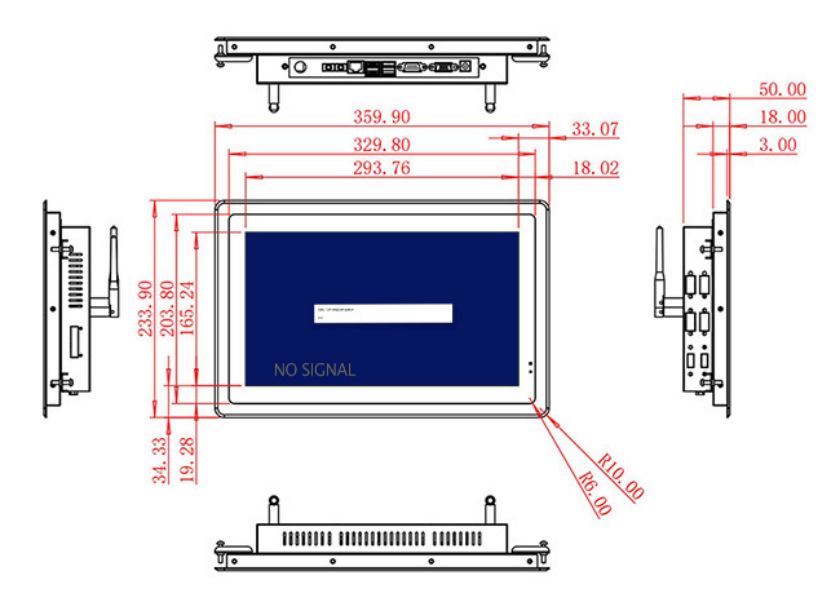 13.3 inch Flush mount industrial grade PCAP touch lcd monitor