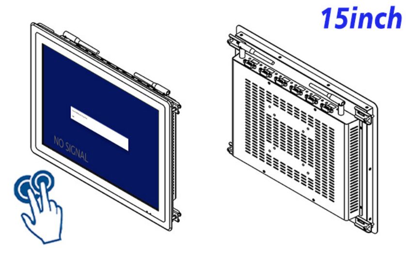 15 inch Flush mount industrial grade PCAP touch lcd monitor