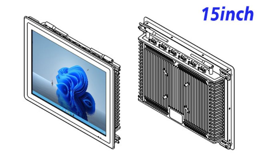 15 inch Flush mount industrial grade computer screen