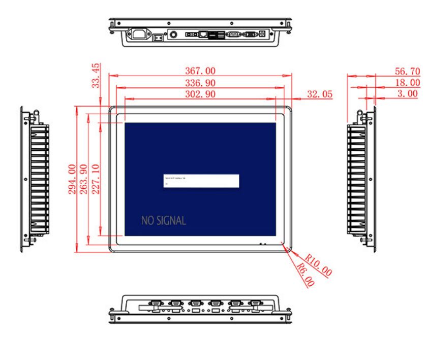 15 inch open frame industrial grade PCAP Touchscreen lcd monitor