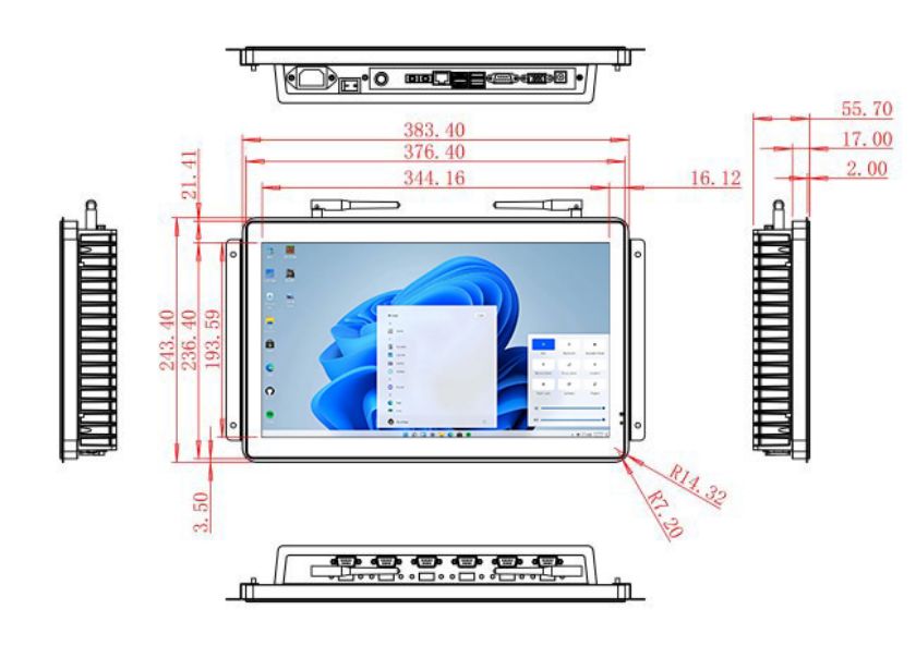 15.6 inch Embedded computer touch screen