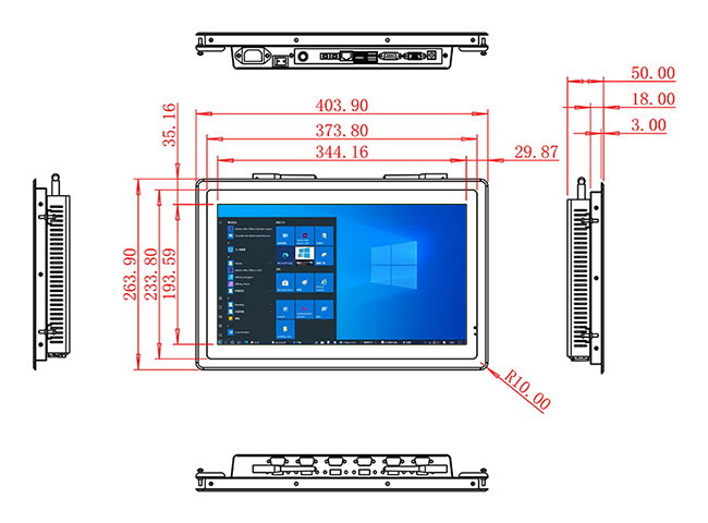 15.6 inch open frame computer touch screen