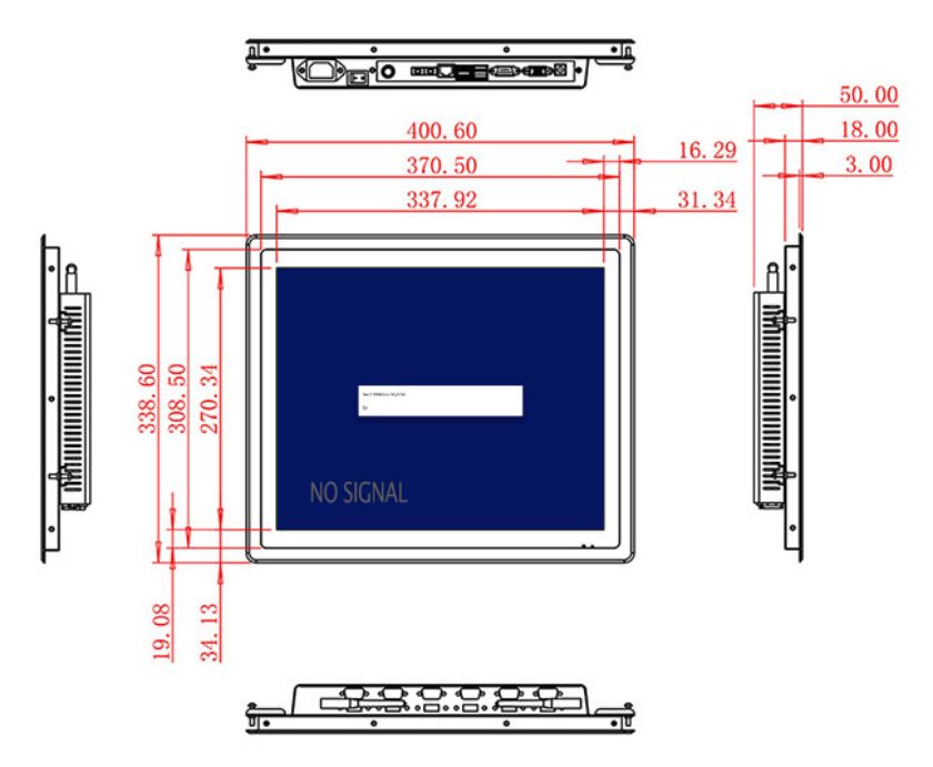 17 inch Embedded PCAP touch lcd monitor