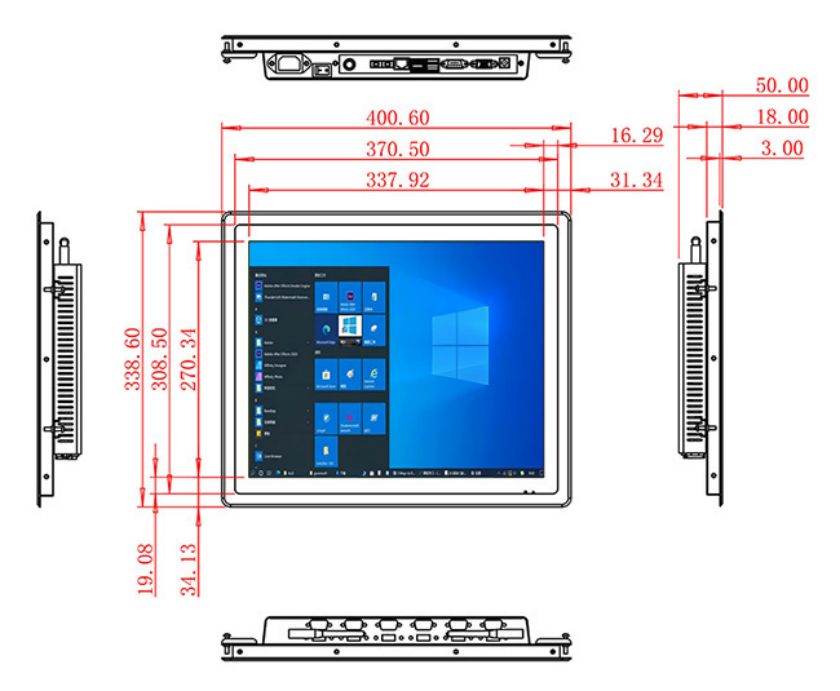 17 inch Flush mount industrial grade computer touch screen