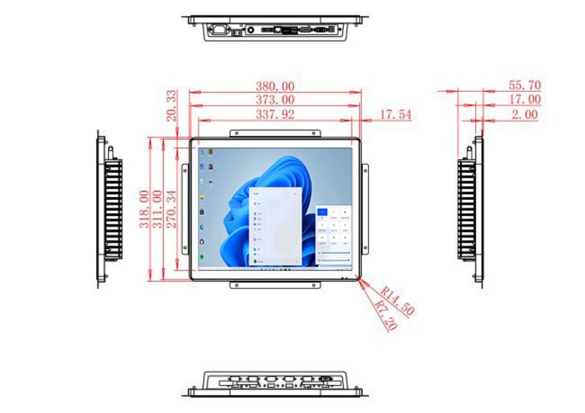 17 inch open frame computer touch screen