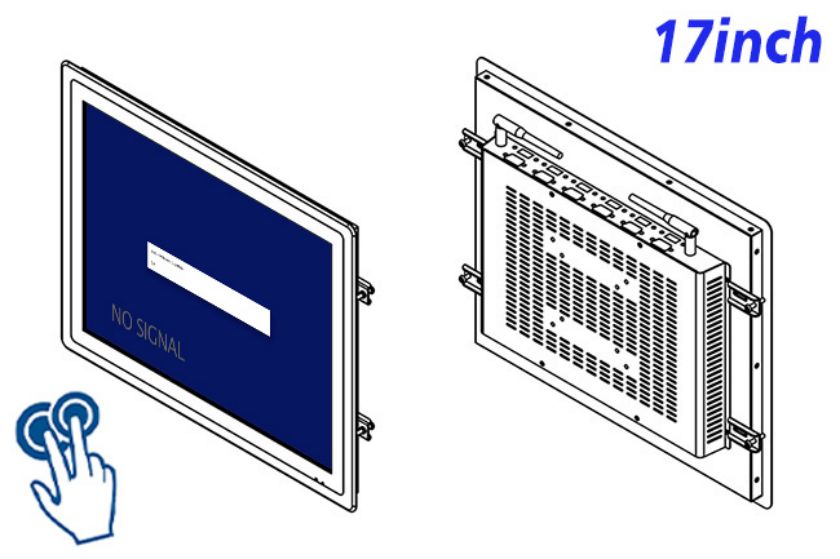 17 inch open frame industrial grade PCAP touch lcd monitor