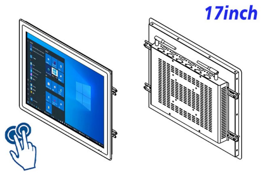 17 inch open frame industrial grade computer touch screen