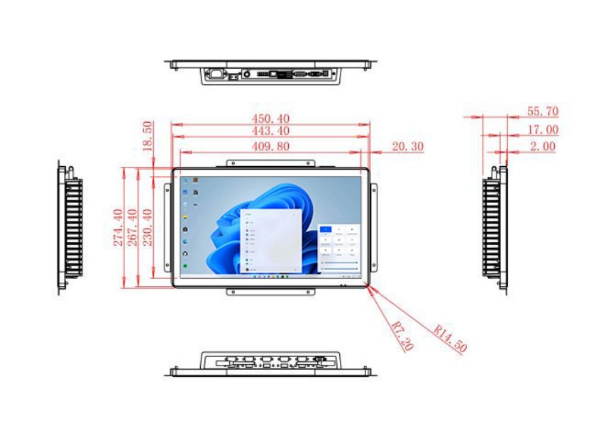 18.5 inch Embedded computer touch screen factory