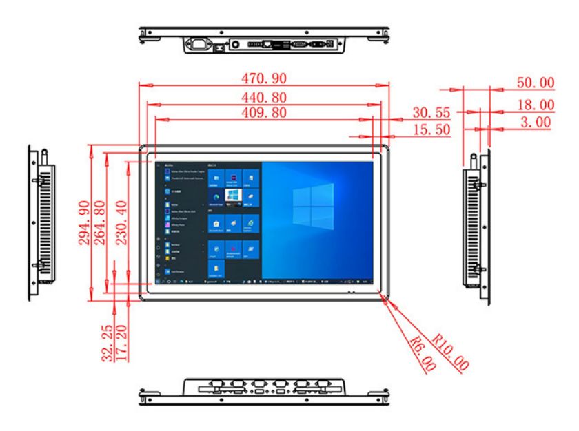 18.5 inch Flush mount computer screen