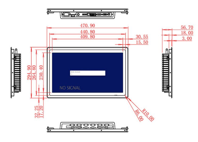 18.5 inch industrial grade Embedded PCAP Touch lcd monitor factory