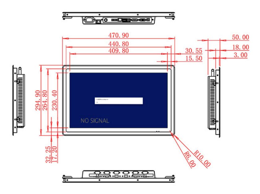 18.5 inch open frame PCAP touch lcd monitor