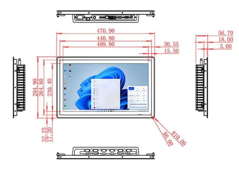 18.5 inch open frame computer screen cost