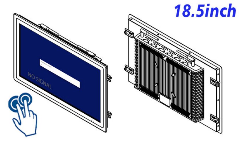 18.5 inch open frame industrial grade PCAP Touchscreen lcd monitor