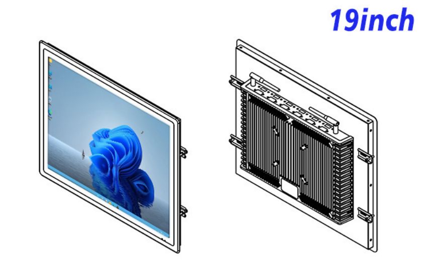 19 inch Flush mount industrial grade computer screen