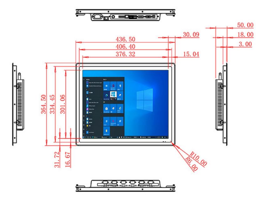 19 inch Flush mount computer screen