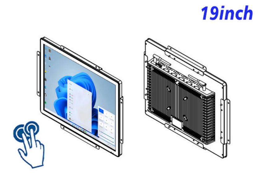 19 inch Flush mount computer touch screen