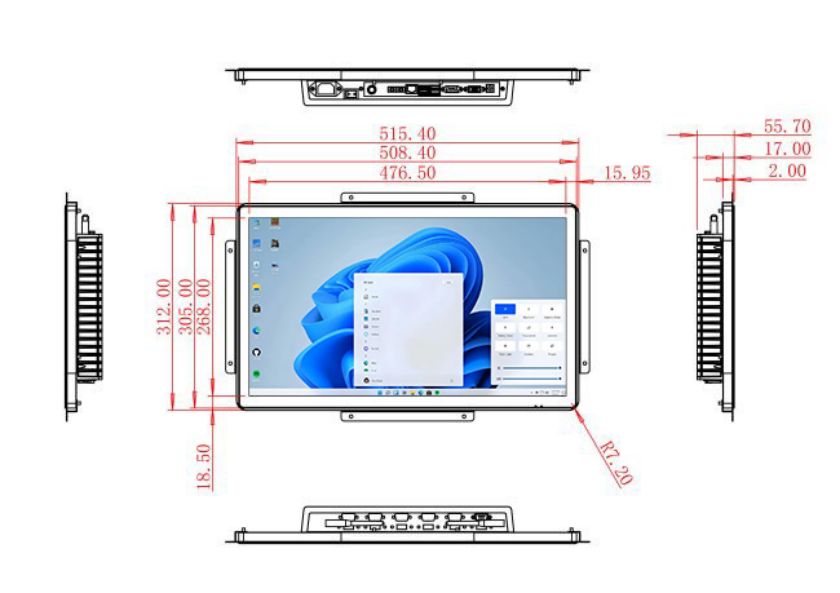 21.5 inch Embedded computer screen cost