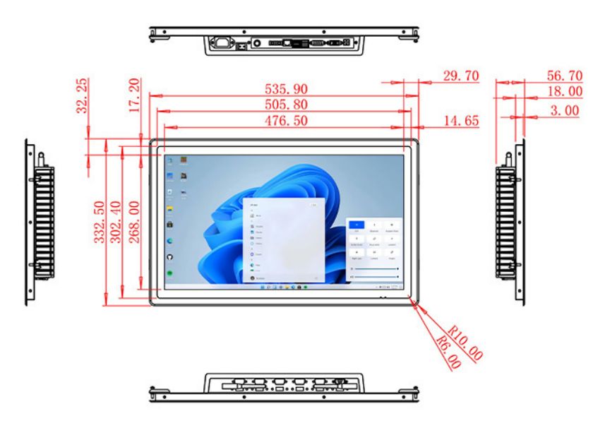 21.5 inch Embedded computer touch screen