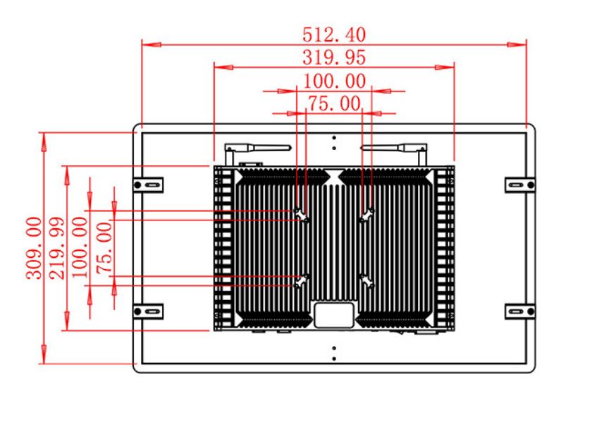 21.5 inch Flush mount computer touch screen