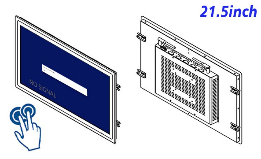 21.5 inch Flush mount industrial grade PCAP touch lcd monitor